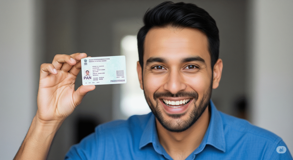 showing pancard a person