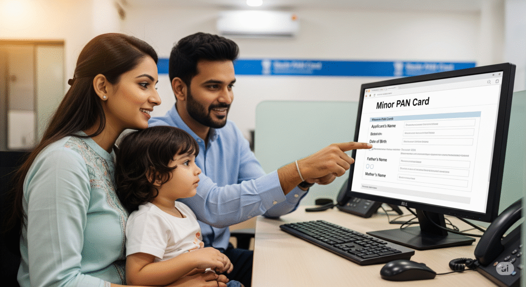 A Family Applying A Minor Pancard